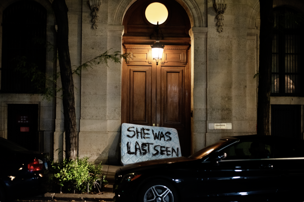 "She was last seen" Outside Jeffrey Epstein's former Residence Photo: Courtesy of the Artist